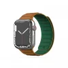 Baykron Manyetik Apple Watch 42/44/45 mm Silikon Kayış Mavi-Kahverengi