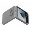 Samsung Galaxy Z Flip 6 Yüzüklü Silikon Kılıf Gri