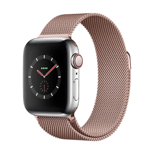Piili Apple Watch Metal Örgülü 42/44/45 mm Kayış Rose
