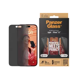 PanzerGlass iPhone 15 UWF Privacy WA Ekran Koruyucu Şeffaf
