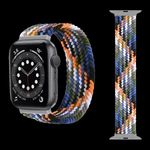Piili Apple Watch Hasır Band Kamuflaj 42/44/45 mm Mavi