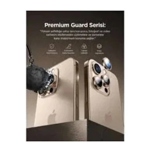 Crocus Aluminum Fit iPhone 16 Pro / 16 Pro Max Kamera Lens Koruyucu Titanyum Gri