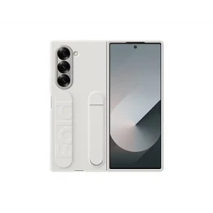 Samsung Galaxy Z Fold 6 Standlı Silikon Kılıf Beyaz