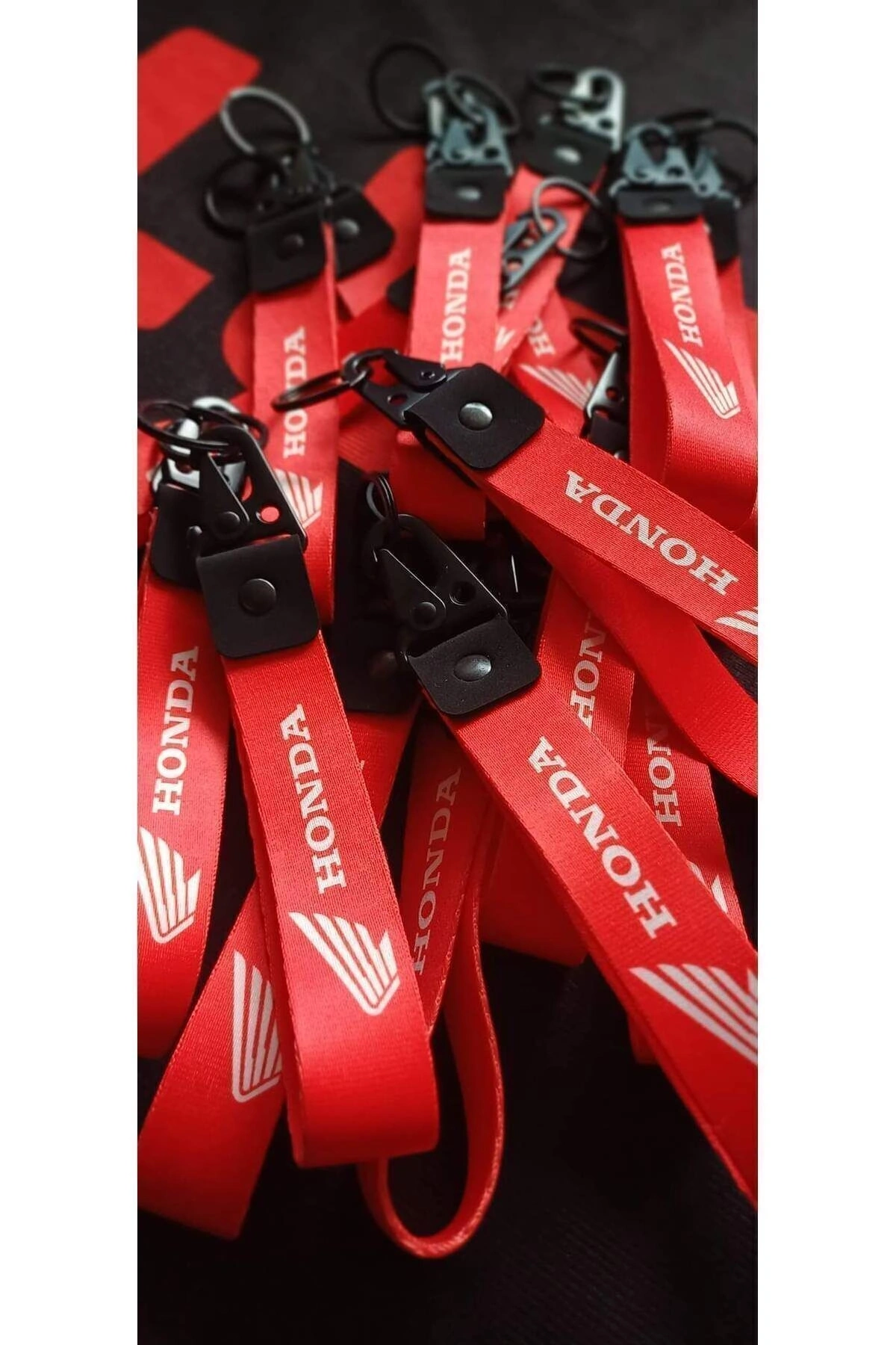 Honda Kırmızı Bez Motor Anahtarlık Kaliteli Moto Aksesuar 19cm Çift Taraflı Baskı