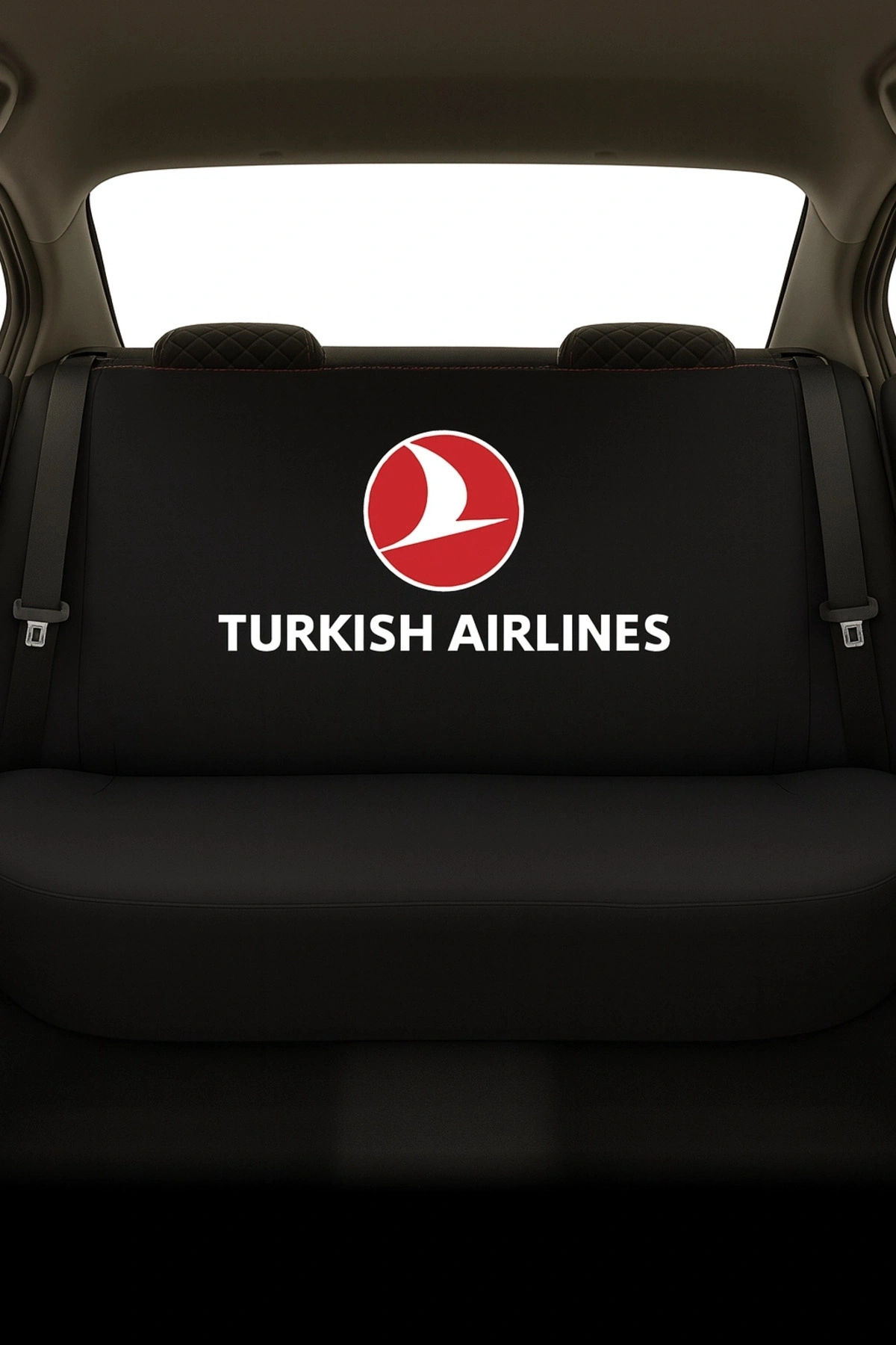 Thy Baskılı 8 Parça Oto Koltuk Servis Kılıf Seti (Ön + Arka Set, 2 Boyun Yastığı, 2 Kemer Kılıfı)