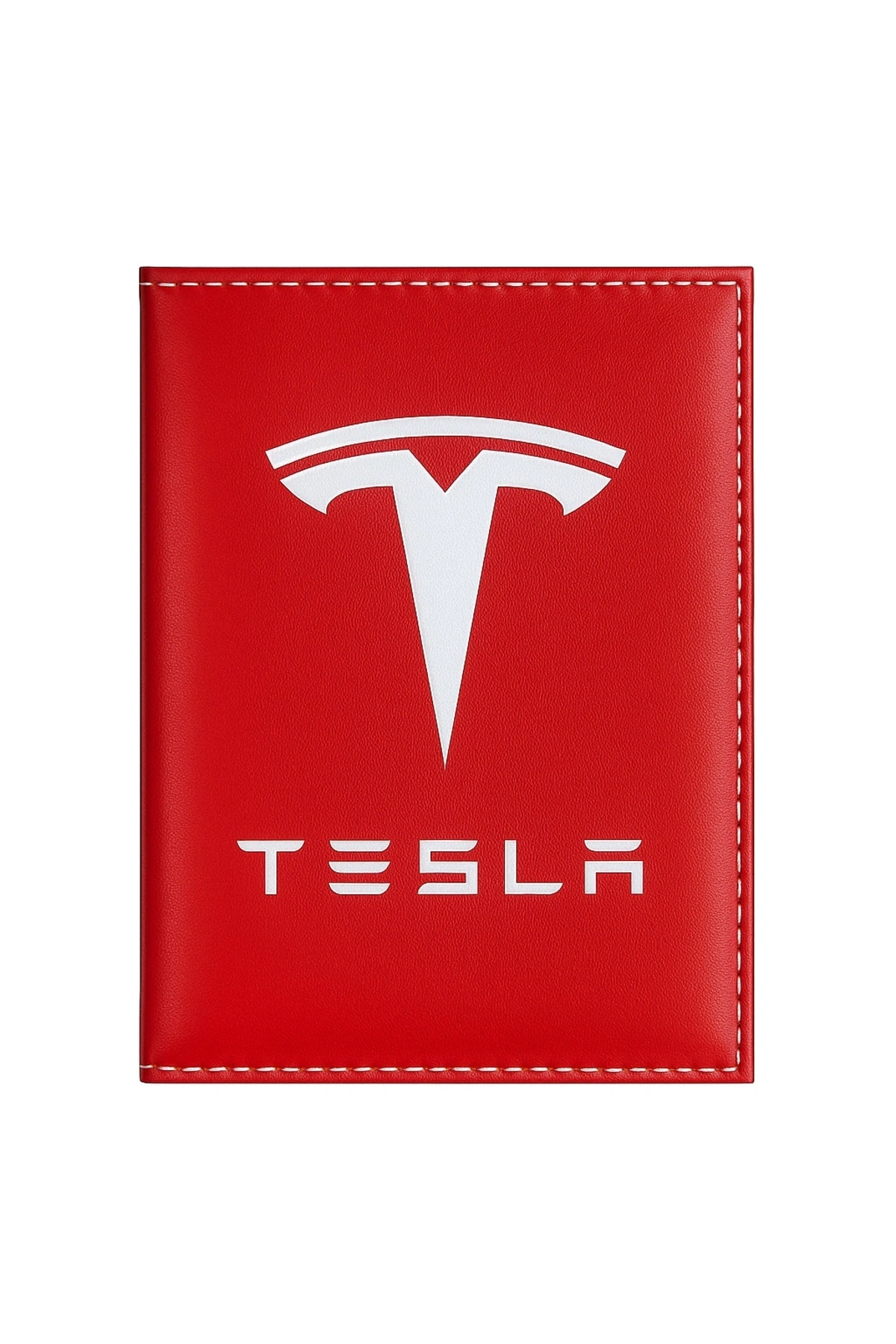 Tesla Logolu Deri Ruhsat Kabı – Şık Araç Evrak Kabı & Kimlik Kartlık