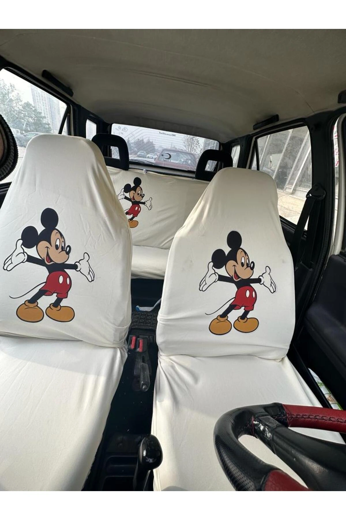 Mickey Mouse Oto Servis Kılıfı Beyaz
