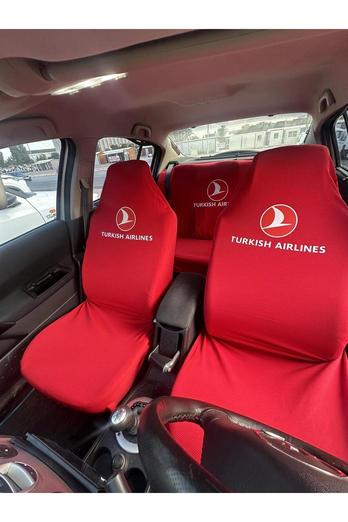 Turkish Airlines Baskılı Oto Servis Kılıfı Kırmızı