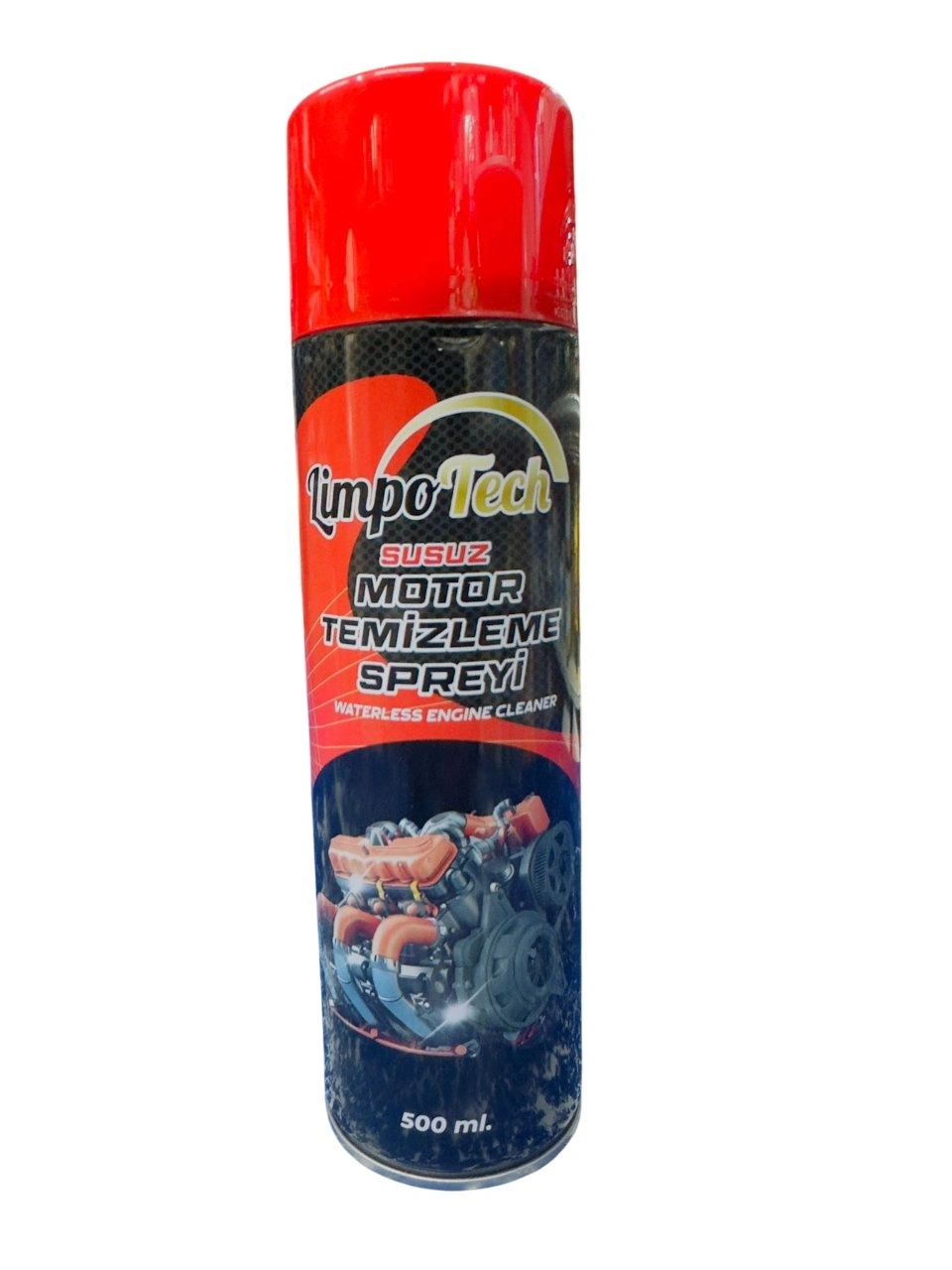 Limpo Tech Susuz Motor Temizleme Spreyi 500 ml – Su Gerektirmeyen Yağ & Kir Çözücü