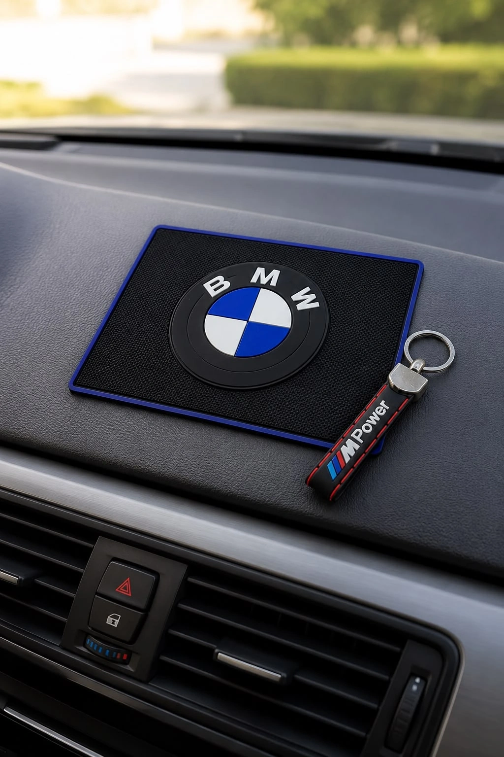BMW LOGOLU ARAÇ İÇİ TORPİDO ÜSTÜ KAYDIRMAZ VE ANAHTAR SETİ