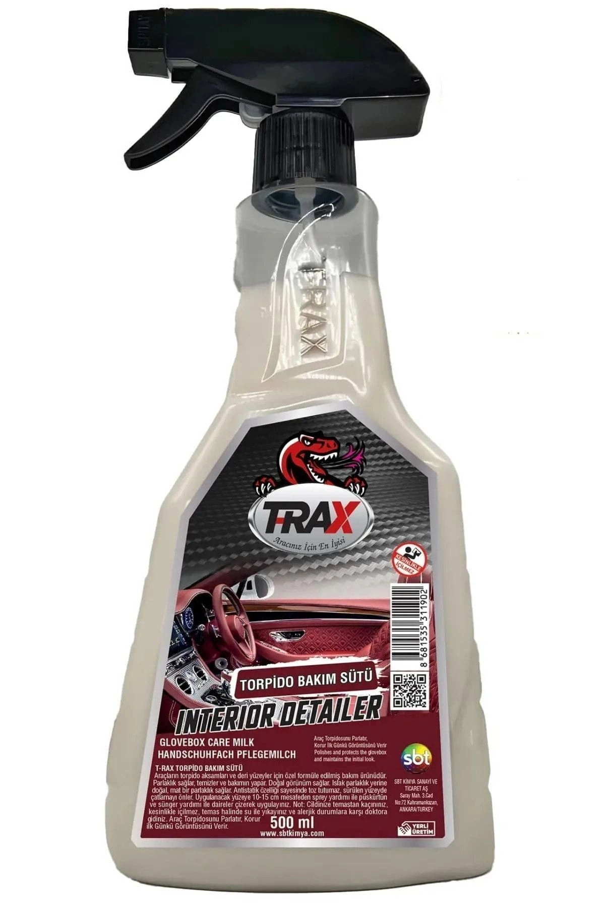 TRAX T-rax Torpido Bakım Sütü Torpido Temizleyici Parlatıcı 500ml Torpido Sütü