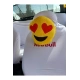 Emoji Oto Boyun Yastığı Kalp Sarı