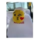 Emoji Oto Boyun Yastığı Kalp Dokuz Sarı