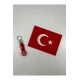 Türk Bayrağı Desenli Araç İçi Torpido Üstü Kaydırmaz Ped ve Anahtarlık Seti