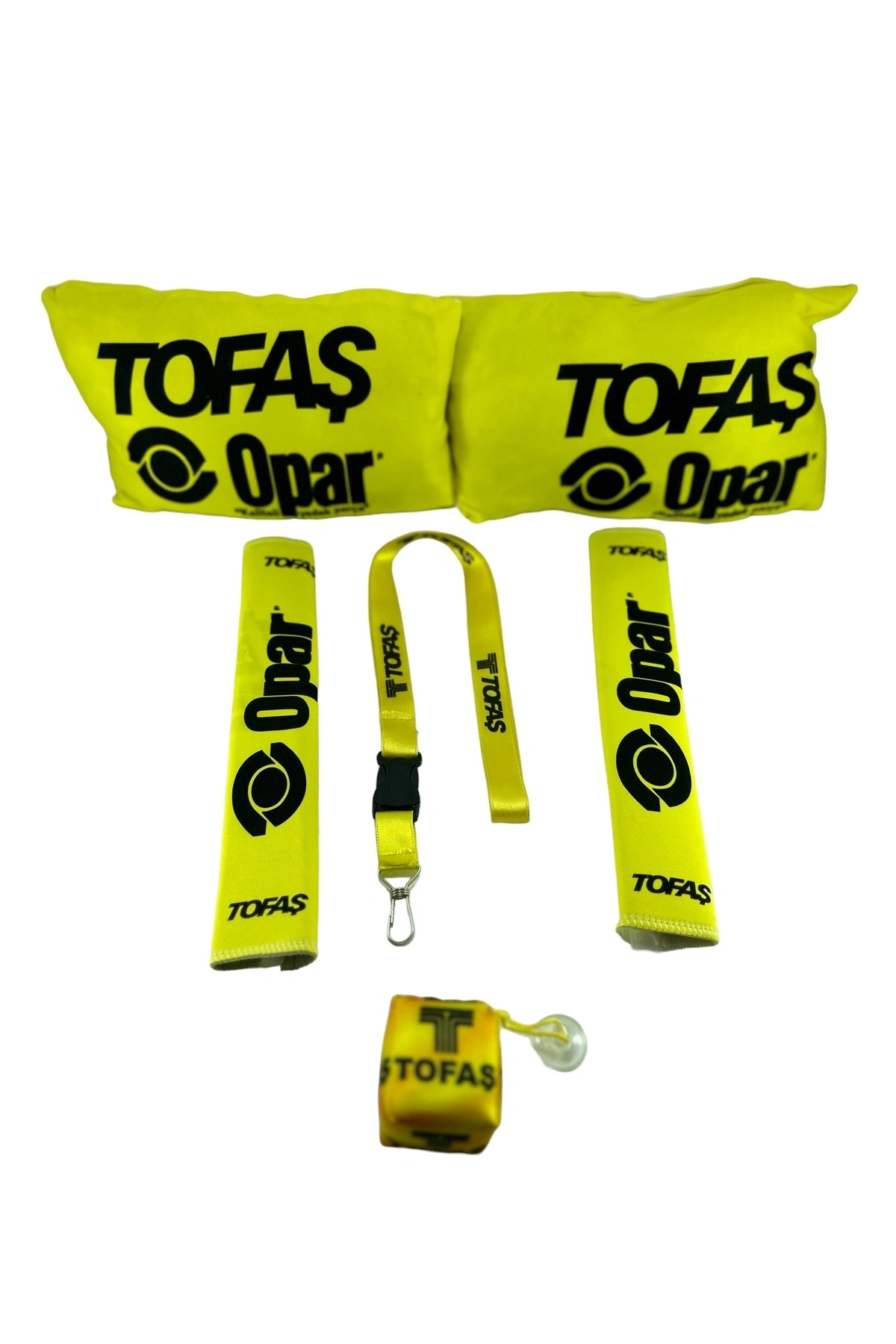 Tofaş Opar Oto Konfor Seti (boyun Yastığı, Kemer Pedi, Ayna Ipi, Cam Süsü 6 Parça)