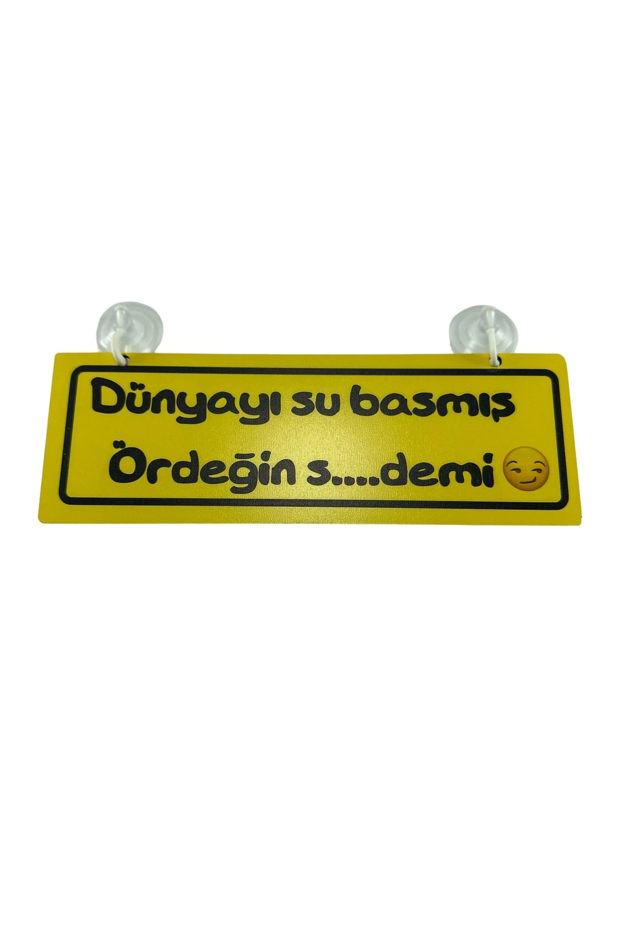 Cam Süsü Yazı ’dünyayı Su Basmış, Ördeğin S....demi’ Mdf Vantuzlu