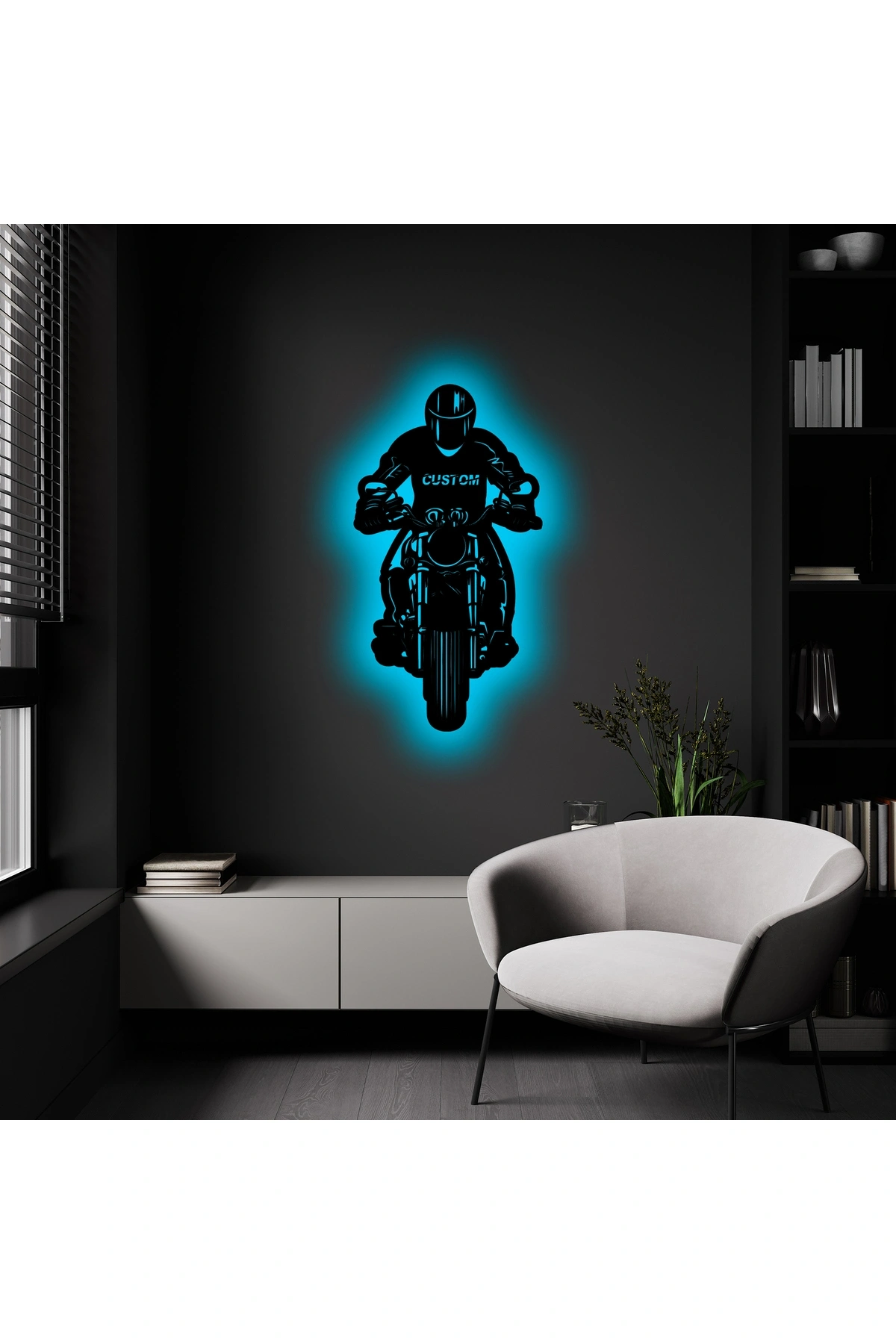 Duvar Dekoru Led Işıklı Custom Motor Ful RGB Ful Aydınlatmalı