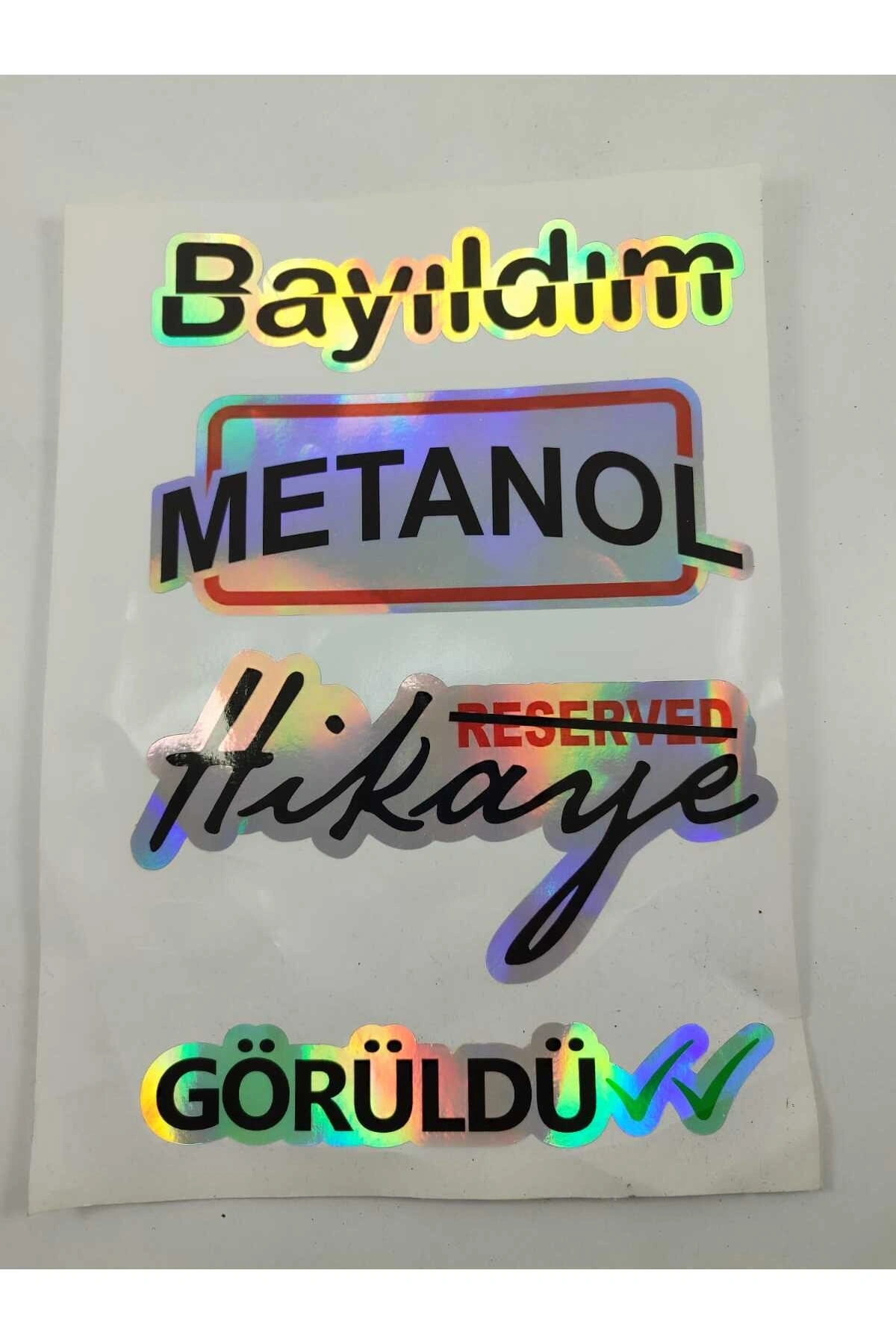 Hologram Arka Cam Sticker Etiket Model 018