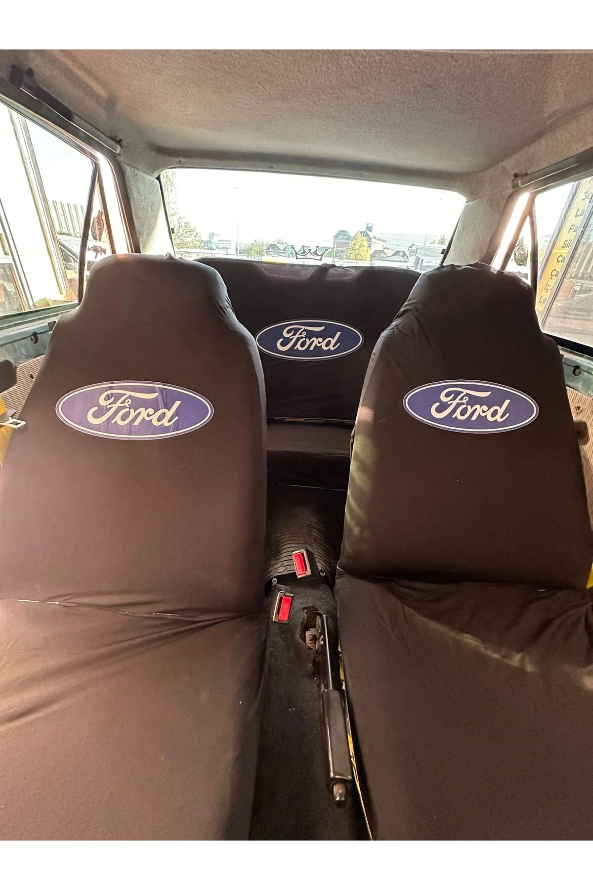 Ford Baskılı Oto Servis Kılıfı Siyah