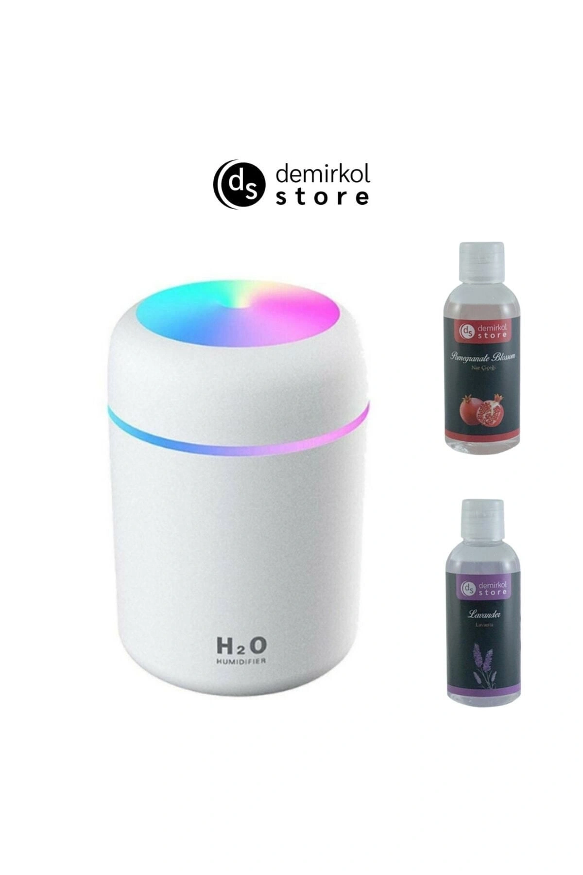Demirkol Store 300 Ml Hava Nemlendirici Buhar Makinesi Ve Aroma Difüzörü + 2 Adet Ortam Kokusu