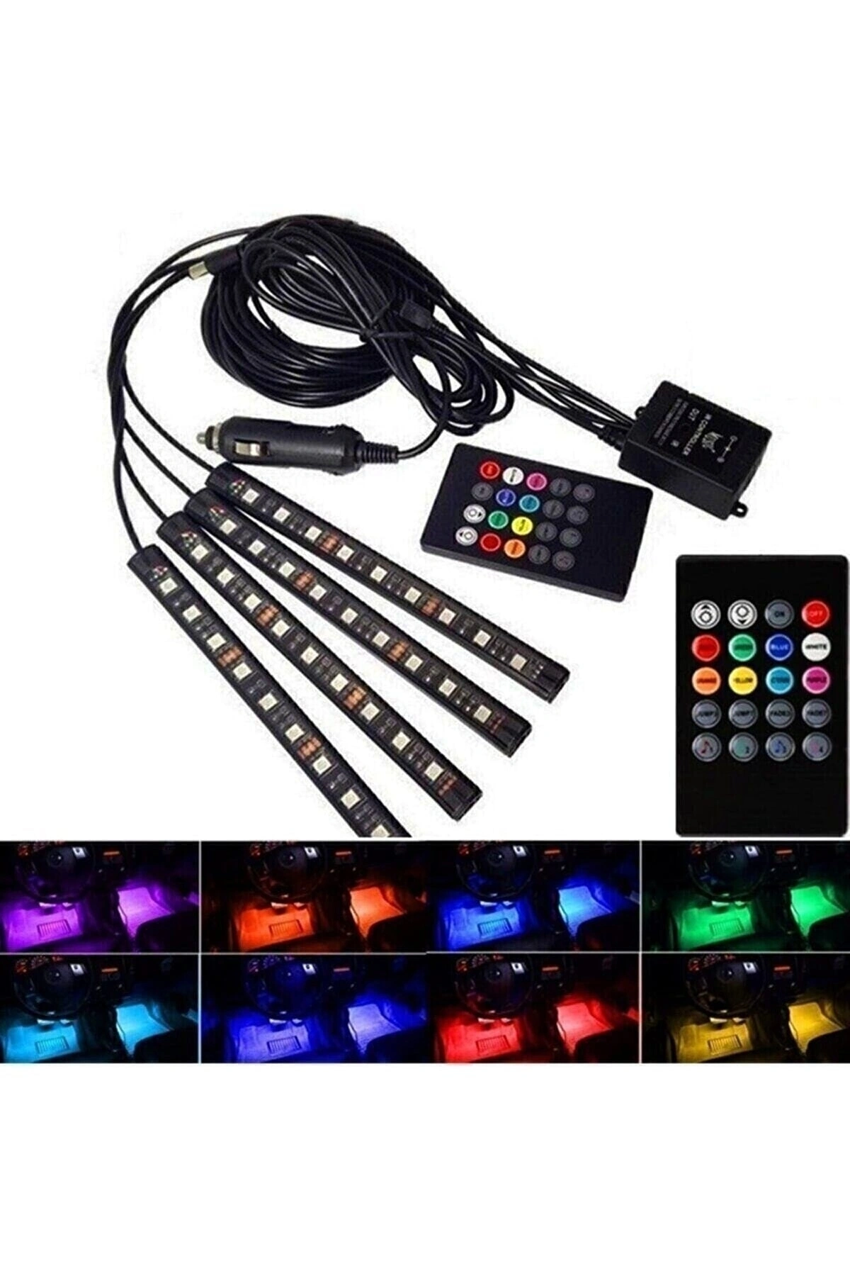 Tiger Marketing Araç Içi Ayak Altı Led Sese Duyarlı 12li - Rgb