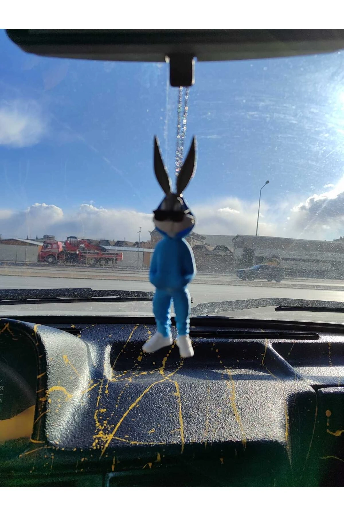 Bugs Bunny Dikiz Ayna Süsü Açık Mavi