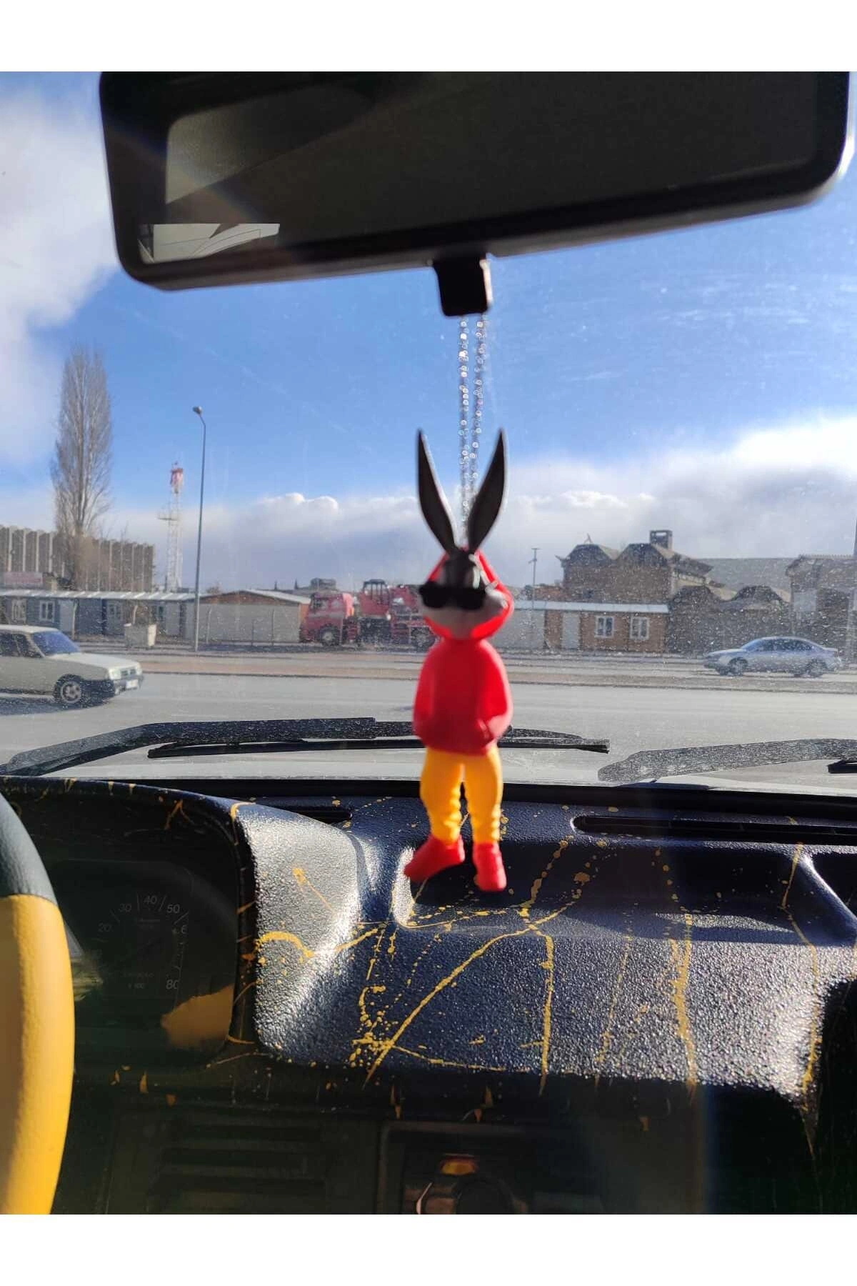 Bugs Bunny Dikiz Ayna Süsü Kırmızı