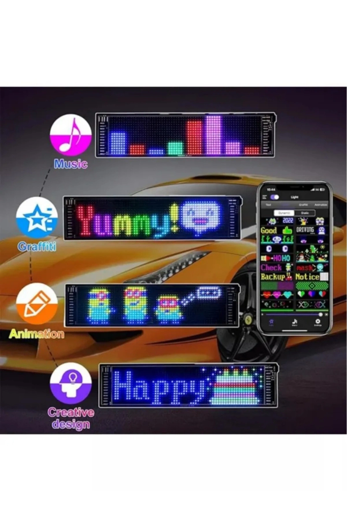 Matrix Şeytan Göz Kayan Yazılı Led Panel 12x59 cm Çakmaklık Girişli