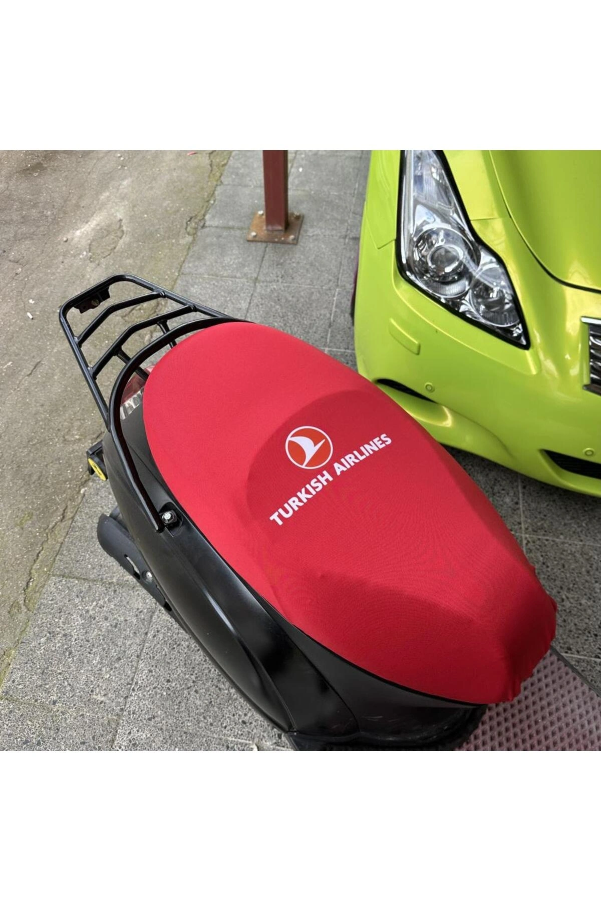 Turkish Airlance Kirmizi Desenli̇ Penye Motosi̇klet Kilifi -motor