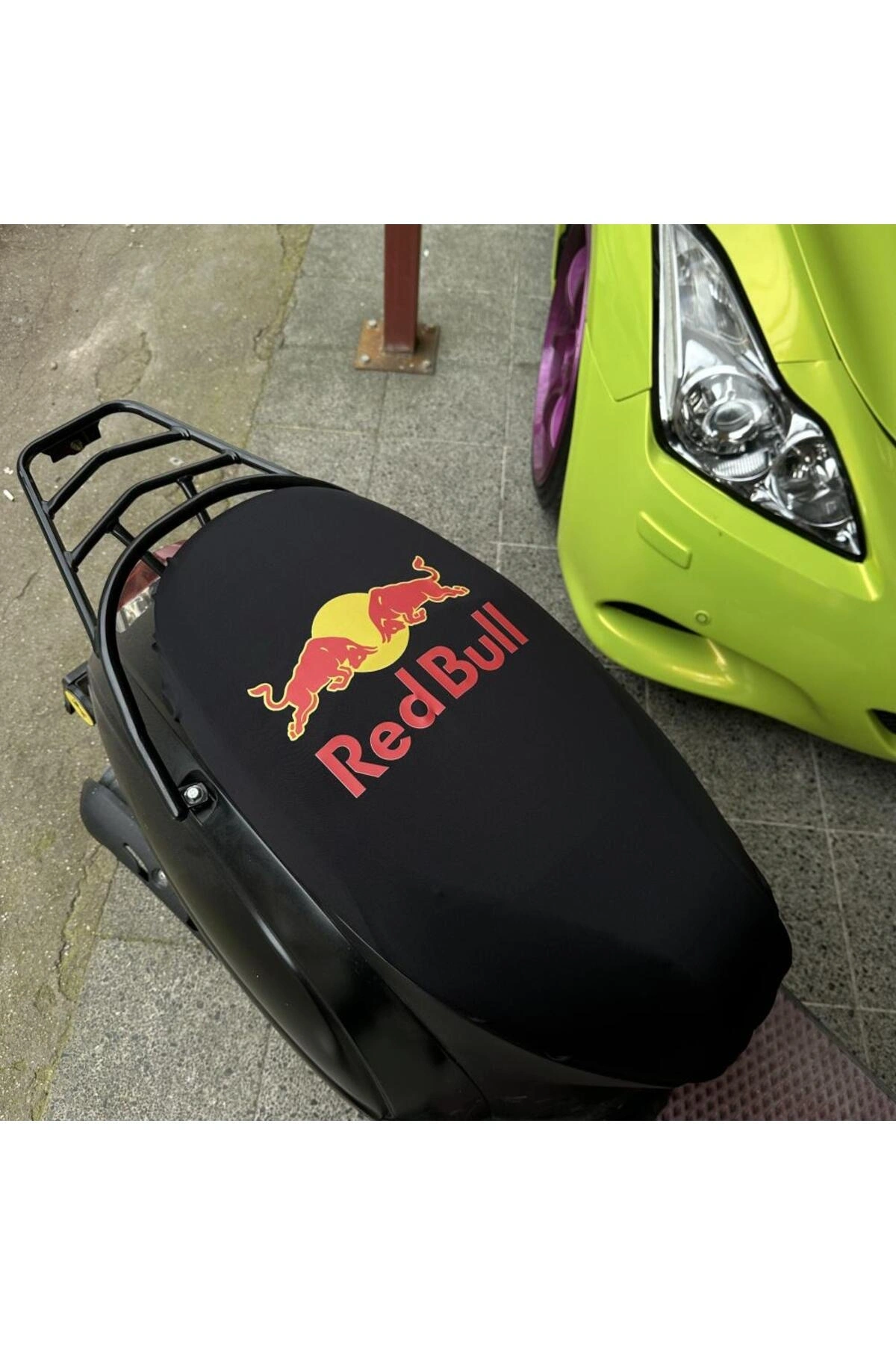 REDBULL SİYAH DESENLİ PENYE MOTOSİKLET KILIFI -MOTOR