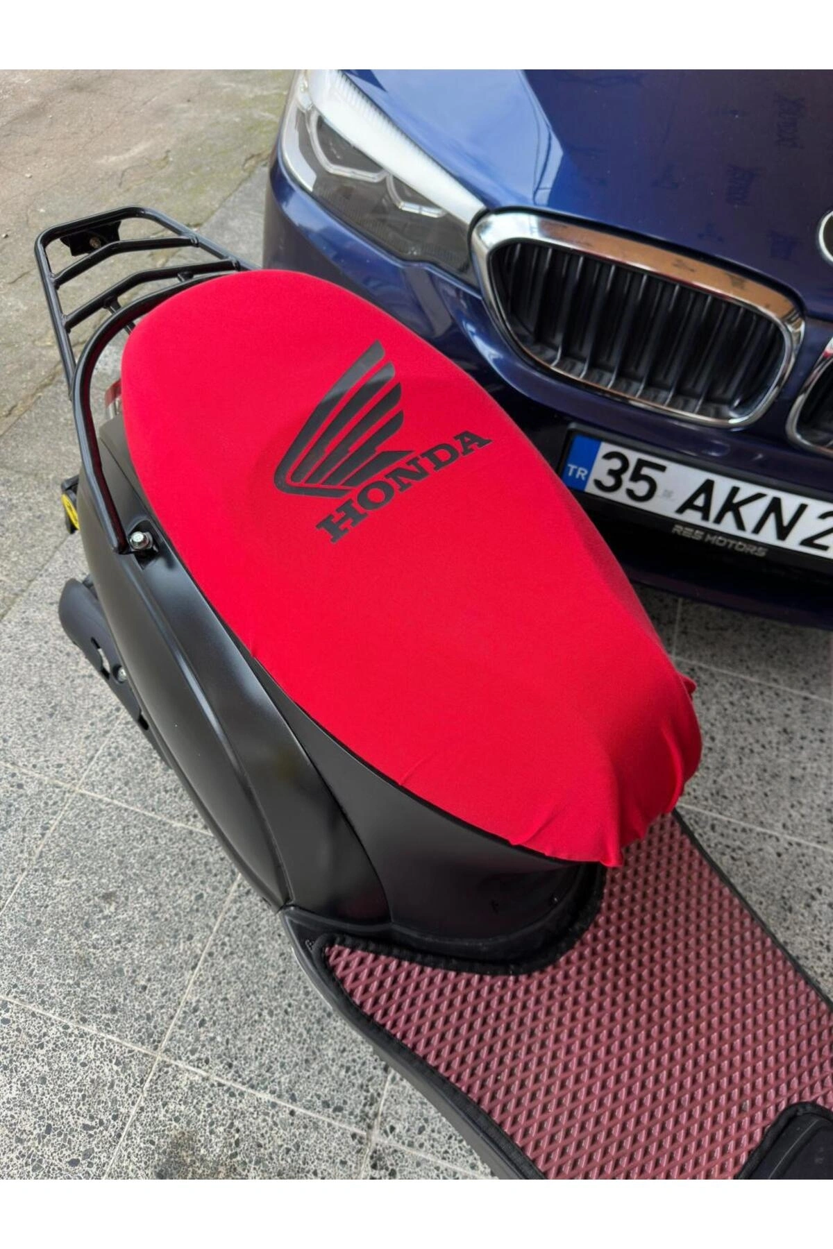 HONDA KIRMIZI DESENLİ PENYE MOTOSİKLET KILIFI -MOTOR UYUMLU