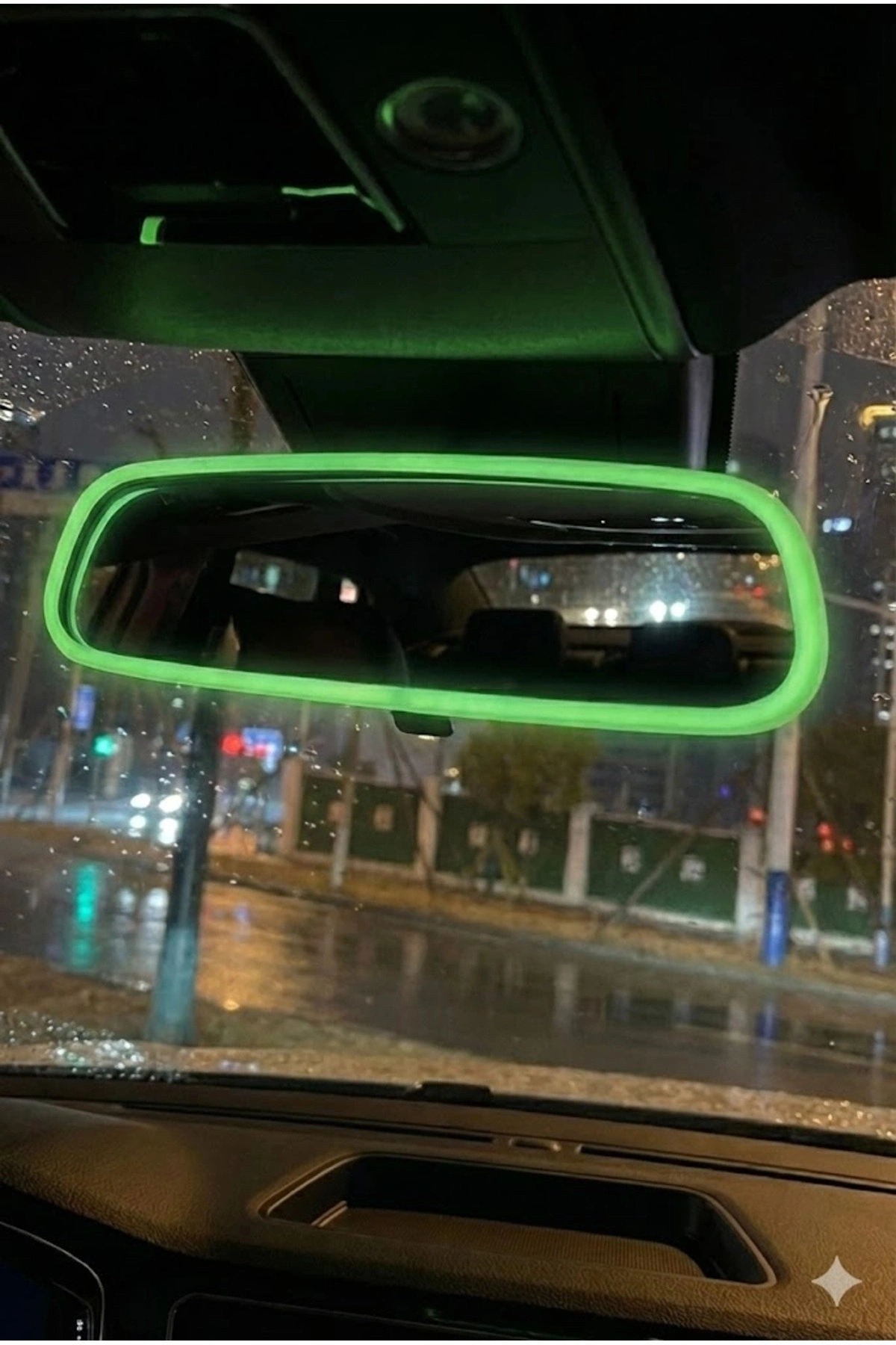 TKY Fosforlu Sarı Renkli Dikiz Aynası Koruyucu Çerçeve Dekoratif Silikon Ayna Kılıfı