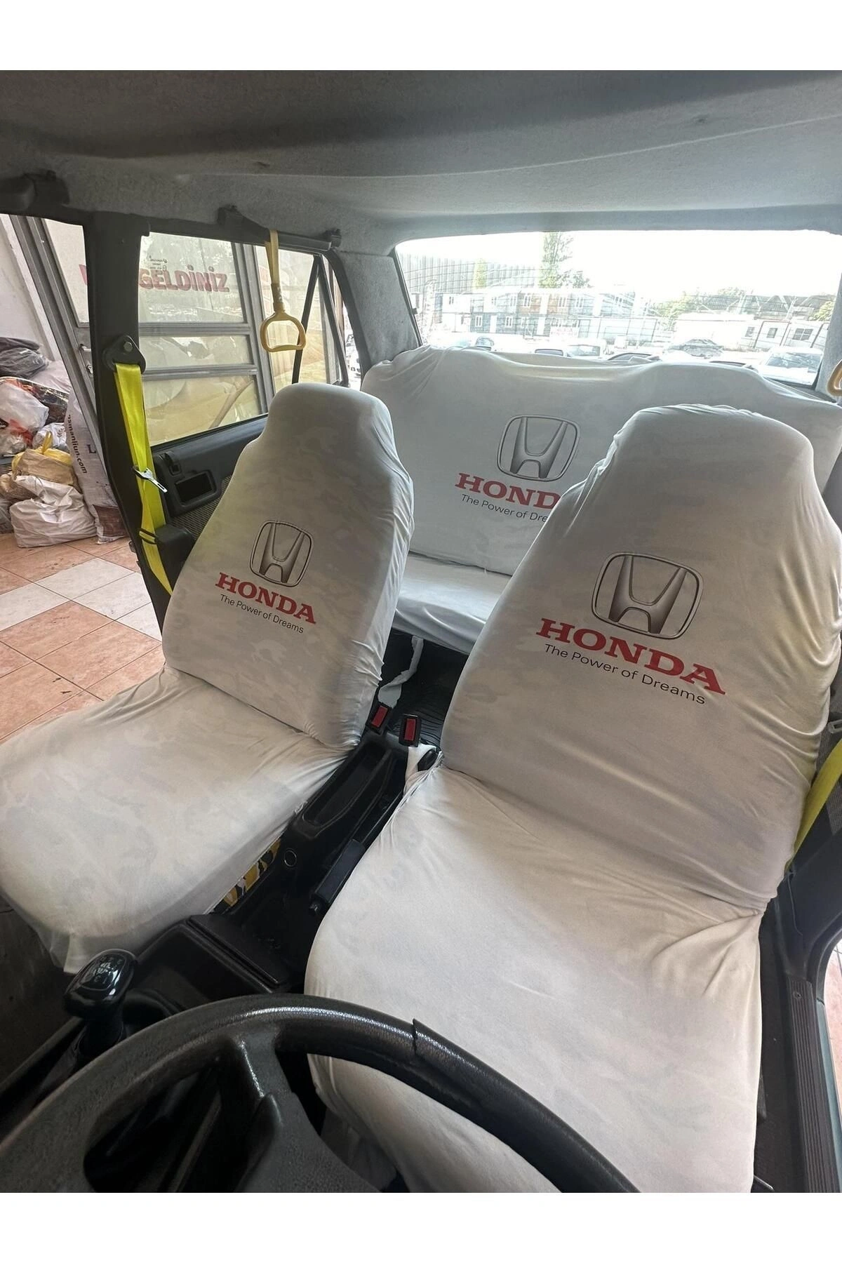 Honda Baskılı Oto Servis Kılıfı Beyaz