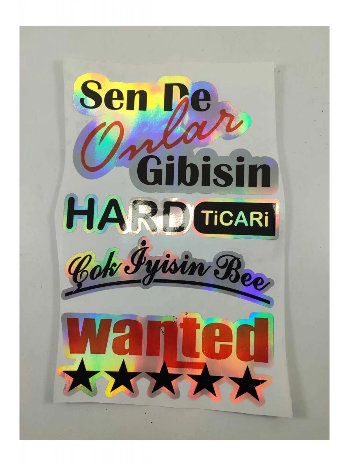 Hologram Arka Cam Sticker Etiket Model 005