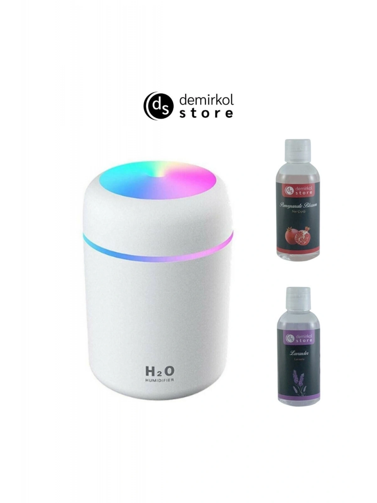 Demirkol Store 300 Ml Hava Nemlendirici Buhar Makinesi Ve Aroma Difüzörü + 2 Adet Ortam Kokusu