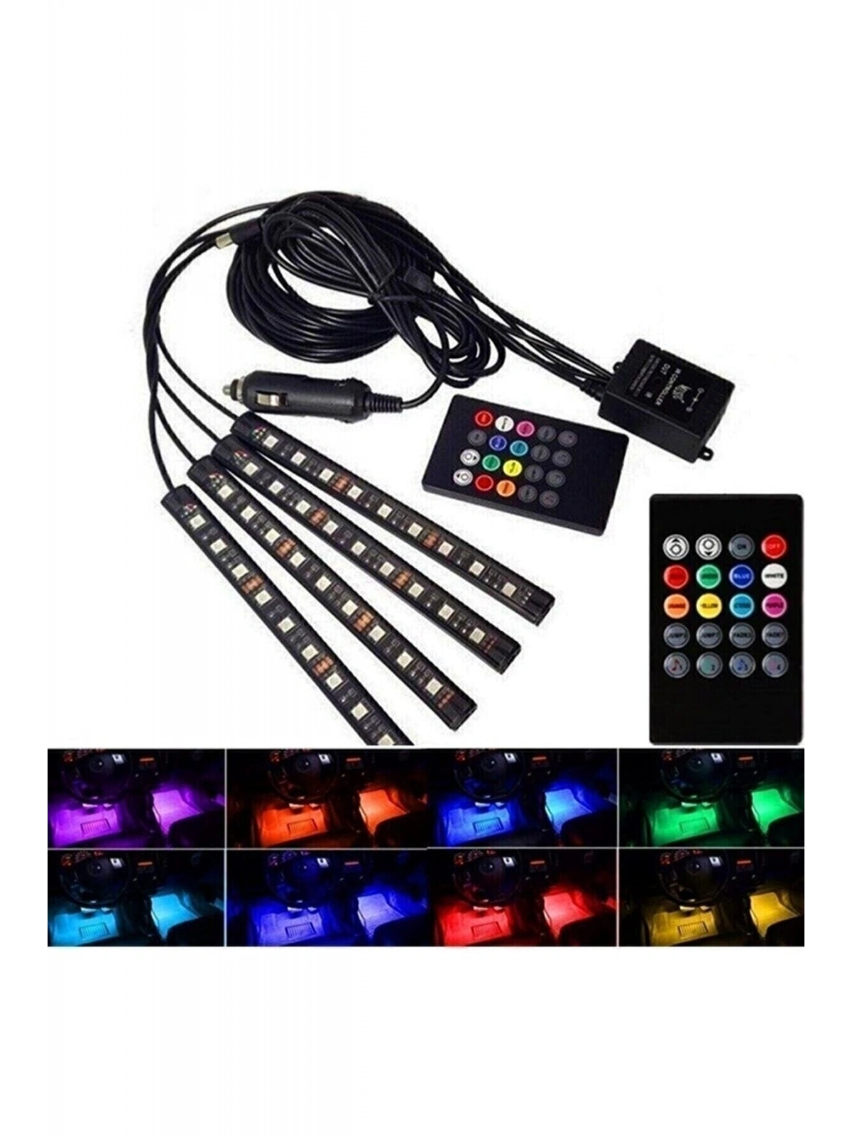 Tiger Marketing Araç Içi Ayak Altı Led Sese Duyarlı 12li - Rgb