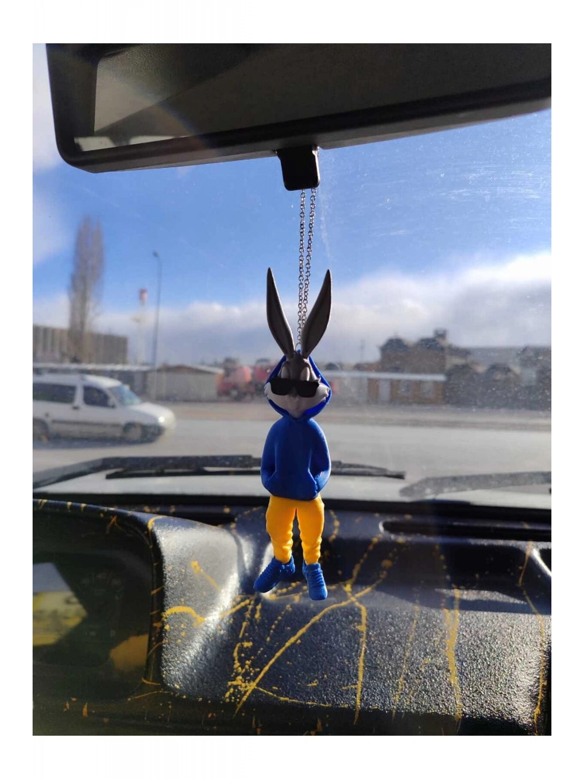 Bugs Bunny Dikiz Ayna Süsü Mavi