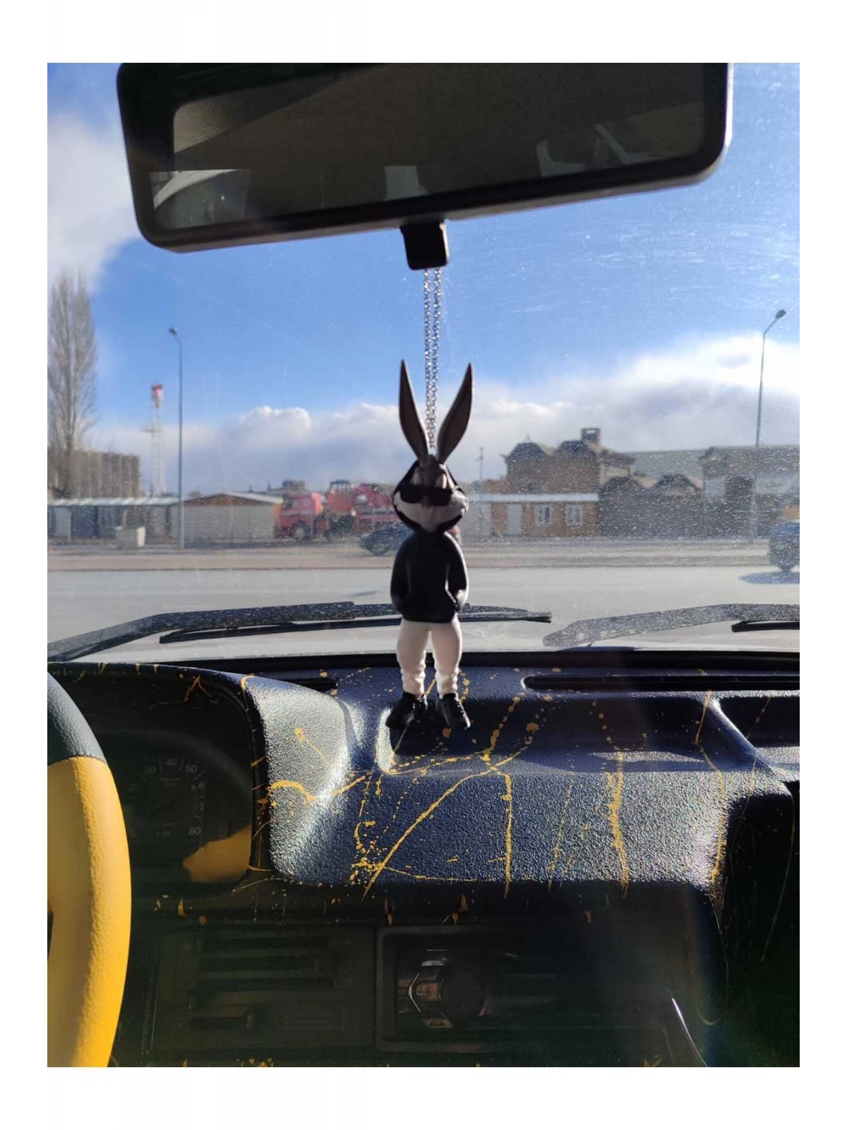 Bugs Bunny Dikiz Ayna Süsü Siyah