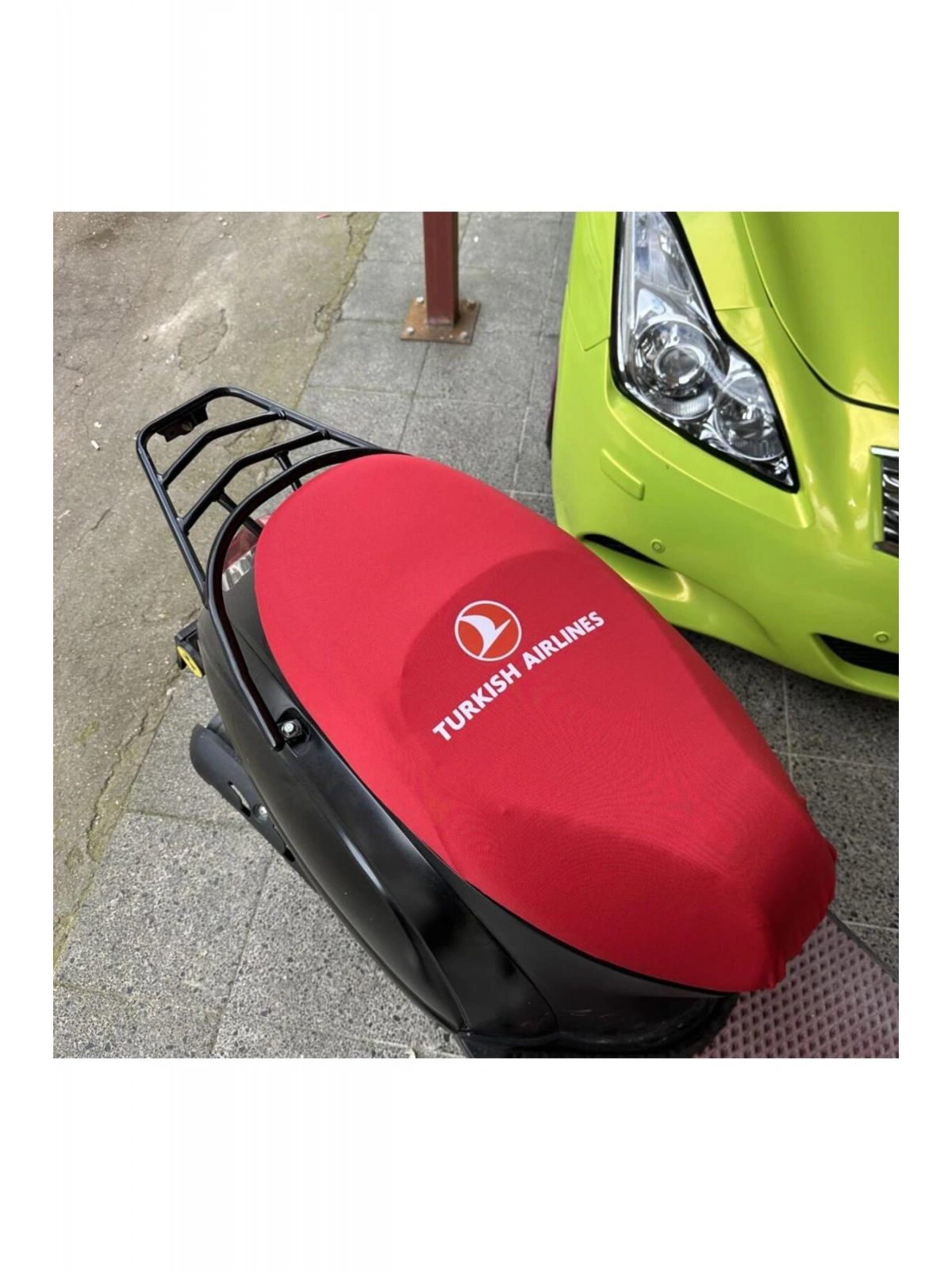 Turkish Airlance Kirmizi Desenli̇ Penye Motosi̇klet Kilifi -motor