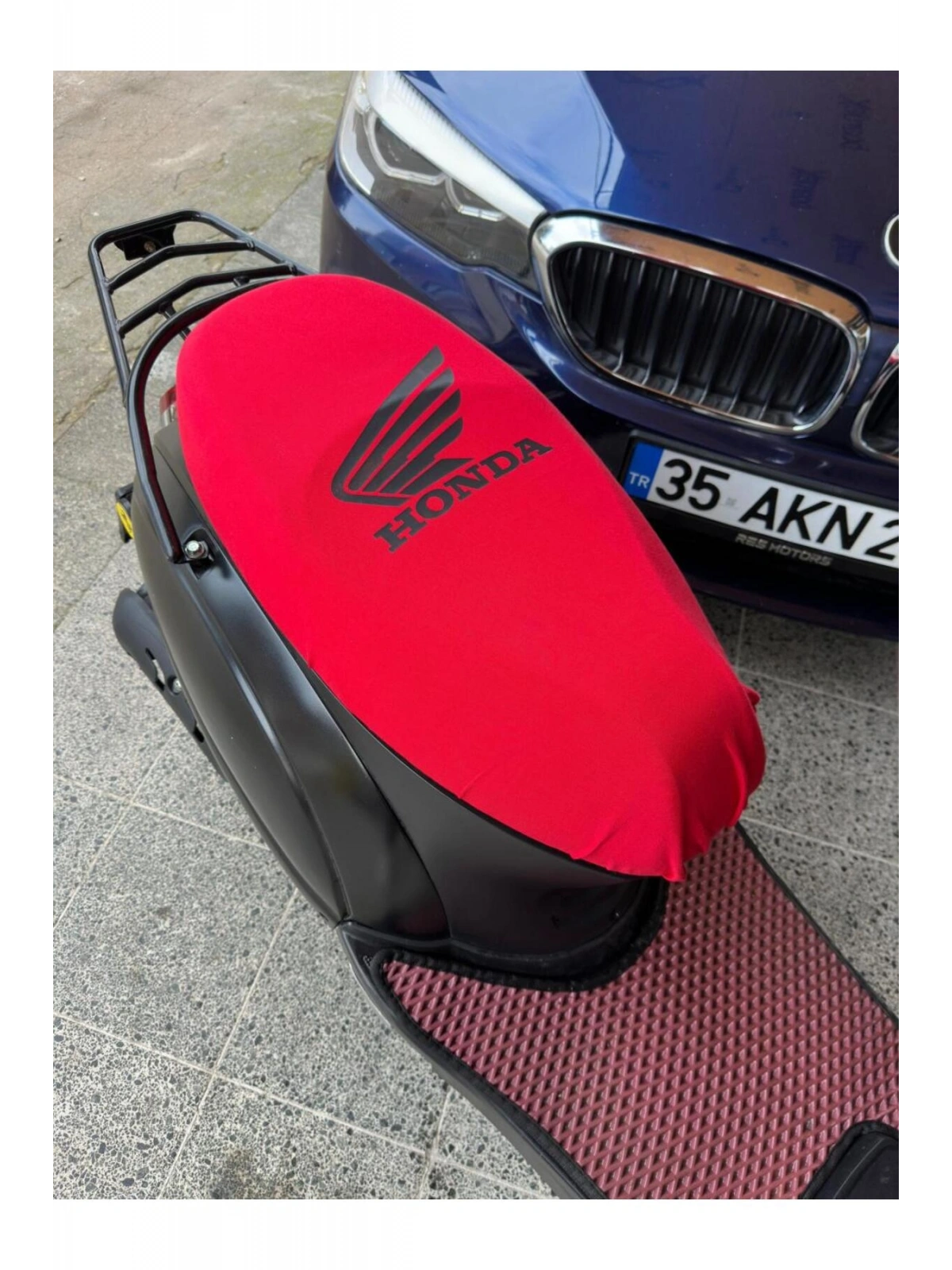 HONDA KIRMIZI DESENLİ PENYE MOTOSİKLET KILIFI -MOTOR UYUMLU