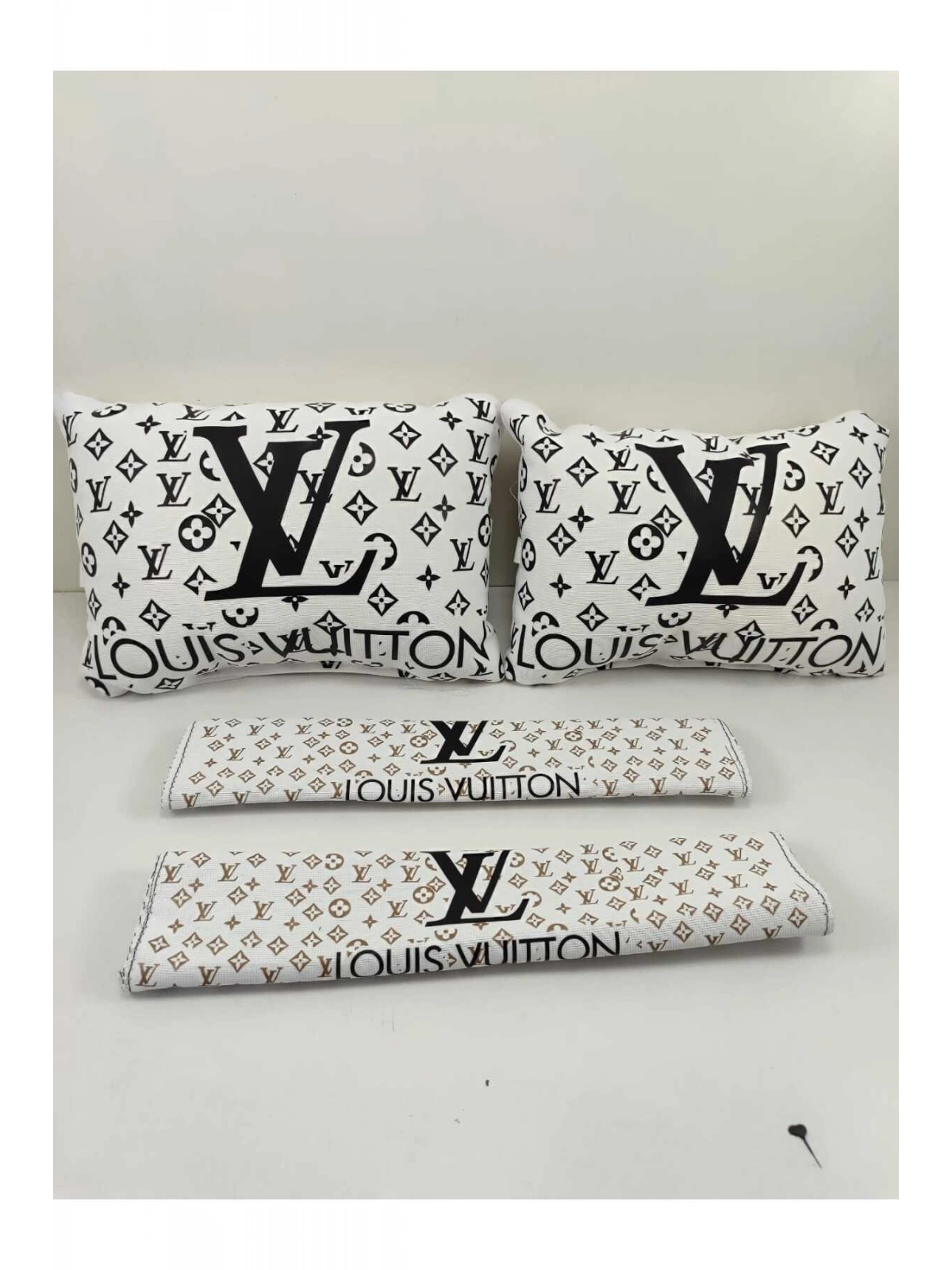 TKY Lv Boyun Yastığı Emniyet Kemer Pedi Seti Beyaz