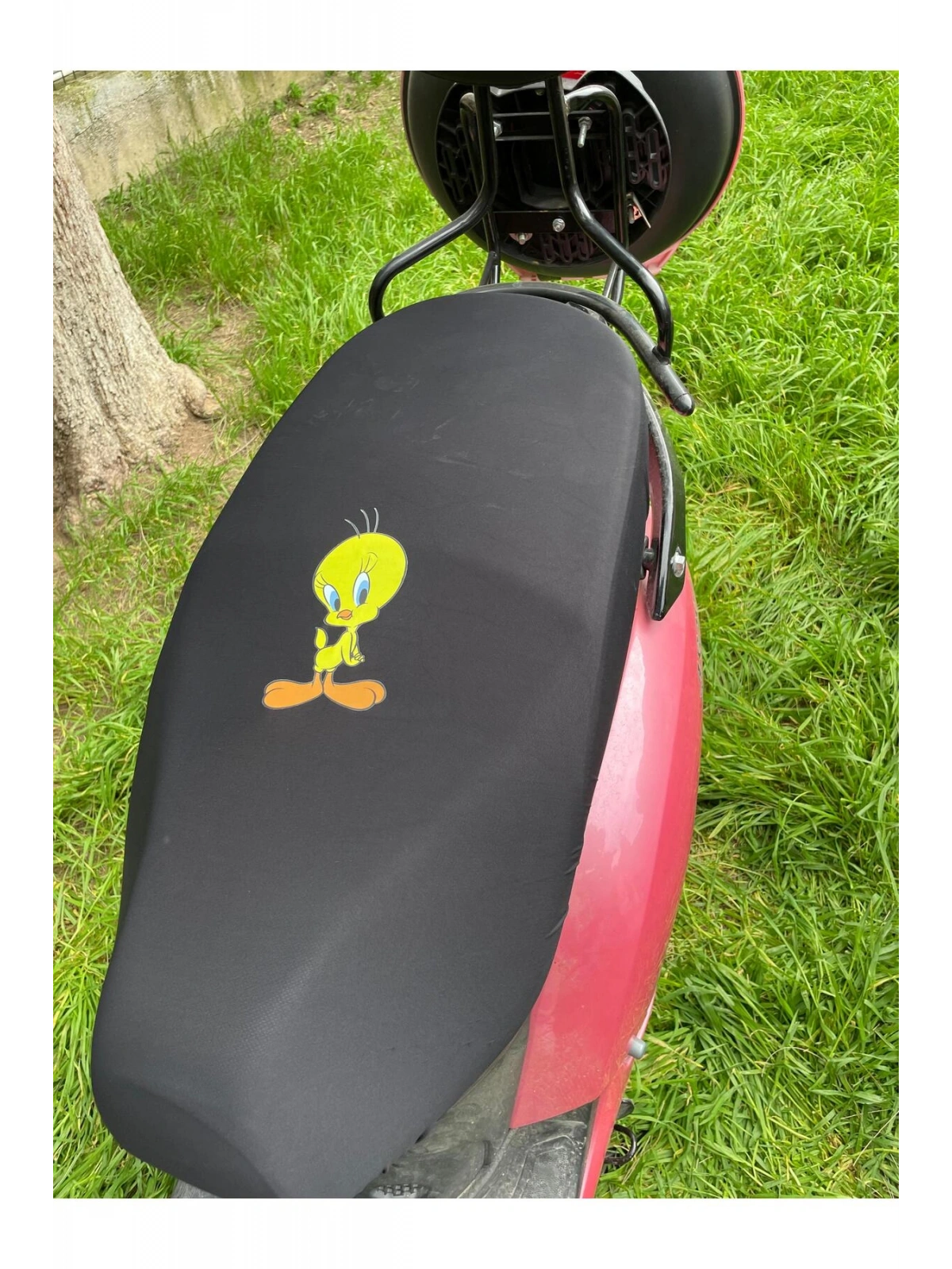 TWEETY DESENLİ SİYAH motorsikler koltuk sele kılıfı