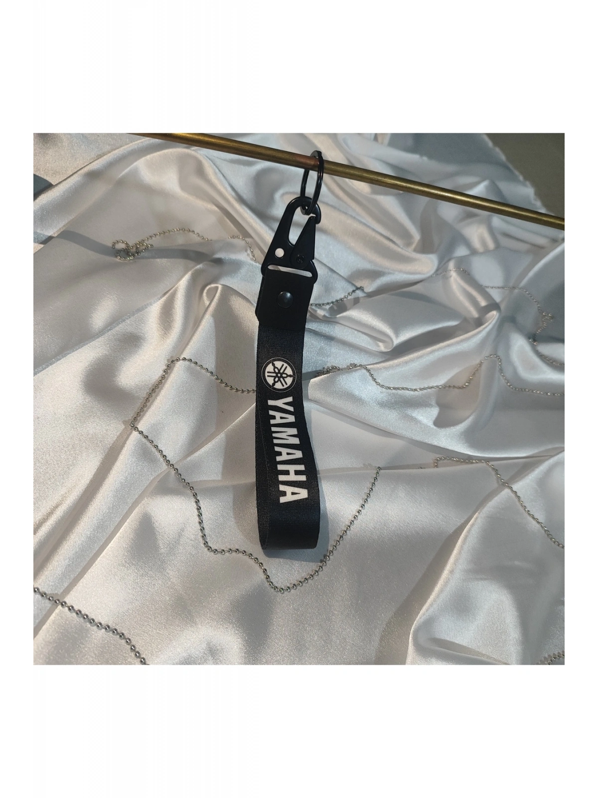 YAMAHA Uyumlu SİYAH BEZ MOTOR ANAHTARLIK KALİTELİ MOTO AKSESUAR 19CM ÇİFT  BASKI