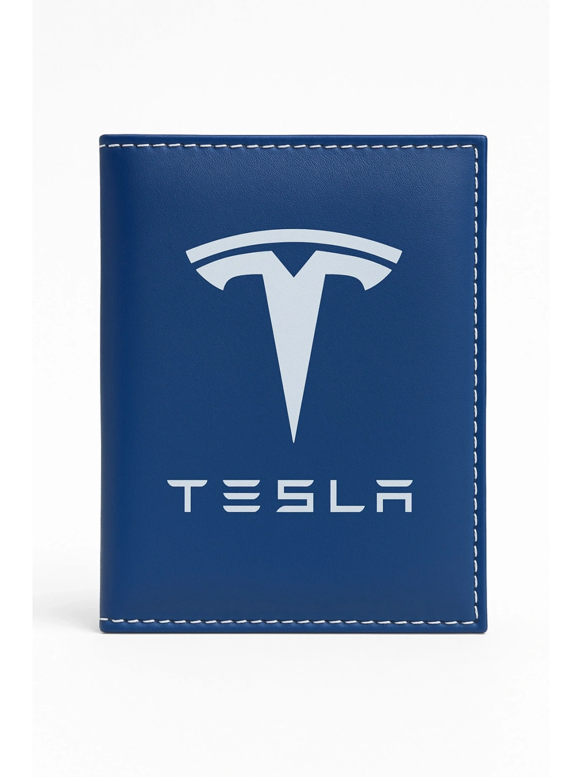 Tesla Logolu Deri Ruhsat Kabı – Şık Araç Evrak Kabı & Kimlik Kartlık