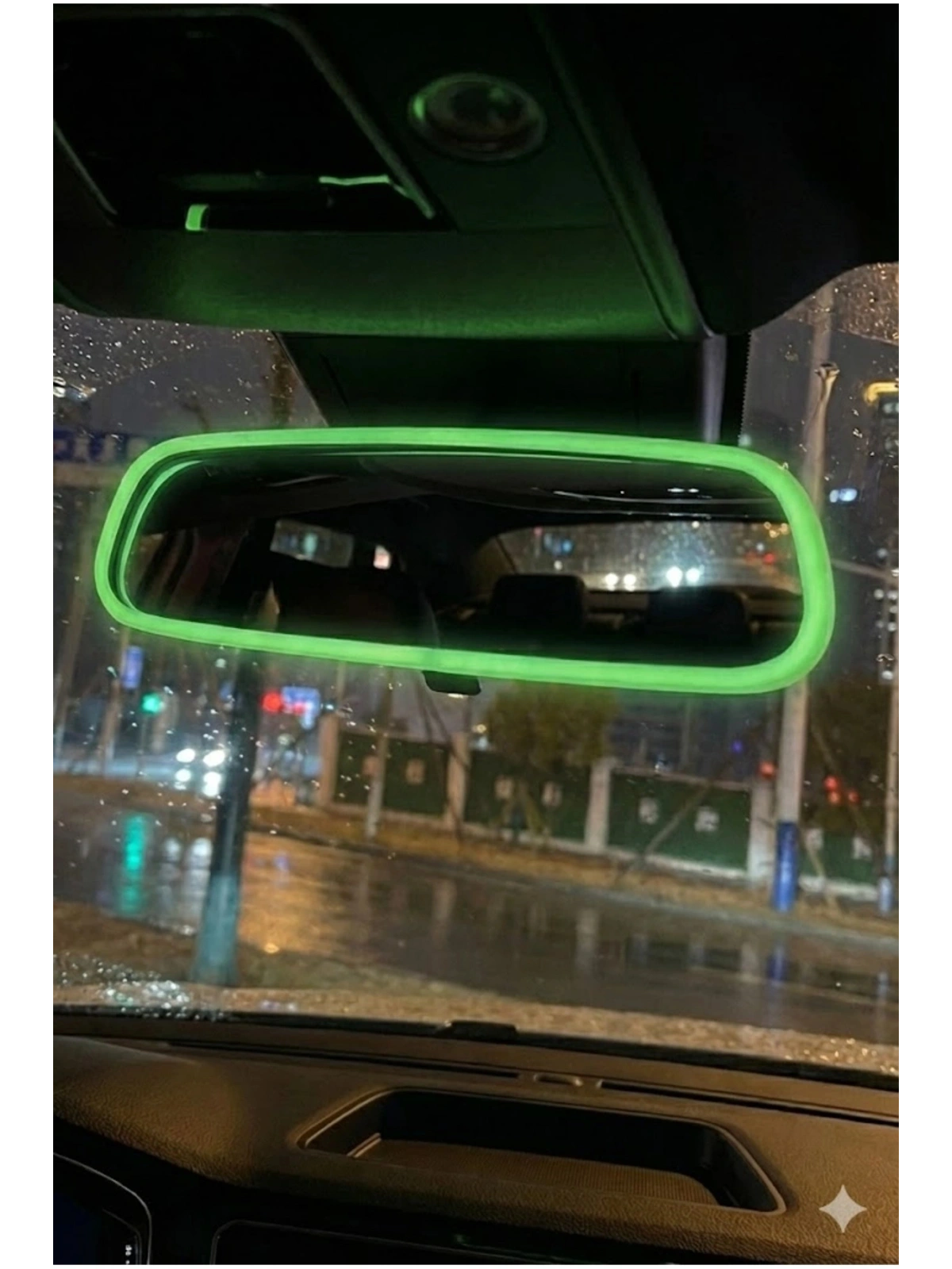 TKY Fosforlu Sarı Renkli Dikiz Aynası Koruyucu Çerçeve Dekoratif Silikon Ayna Kılıfı