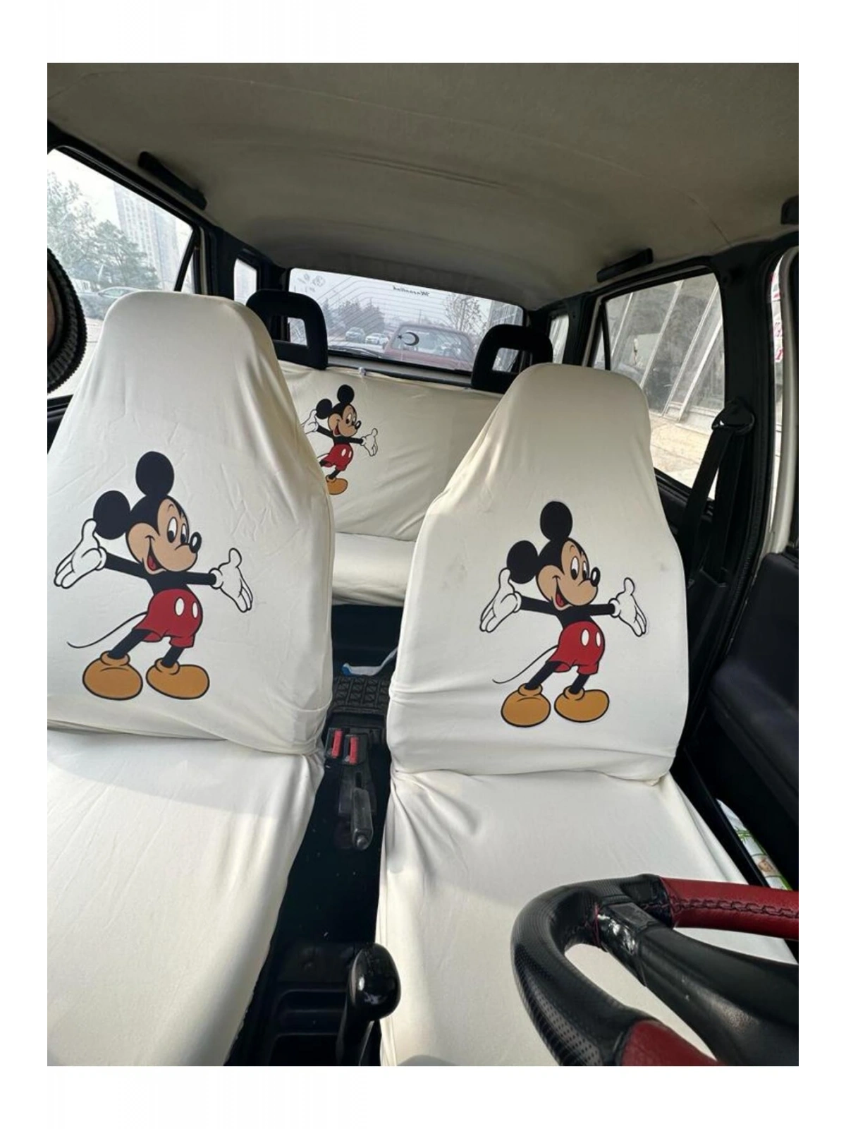 Mickey Mouse Oto Servis Kılıfı Beyaz