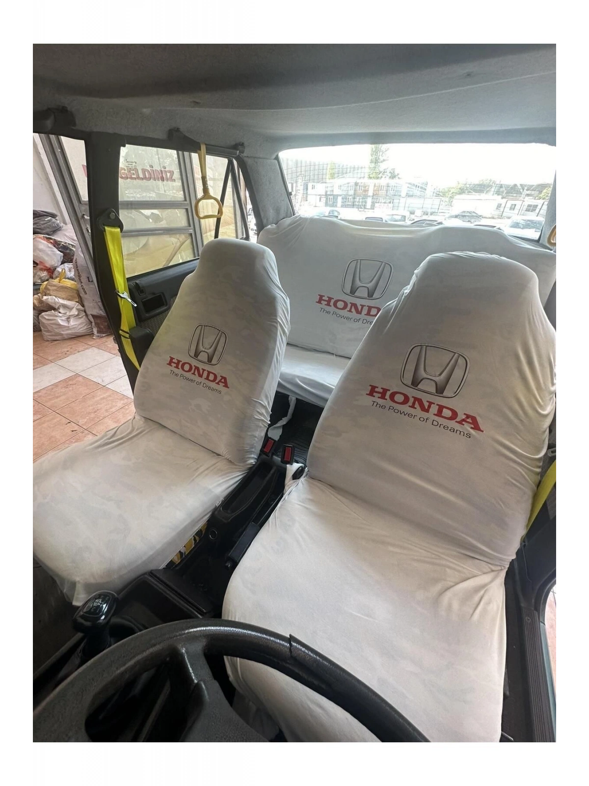 Honda Baskılı Oto Servis Kılıfı Beyaz
