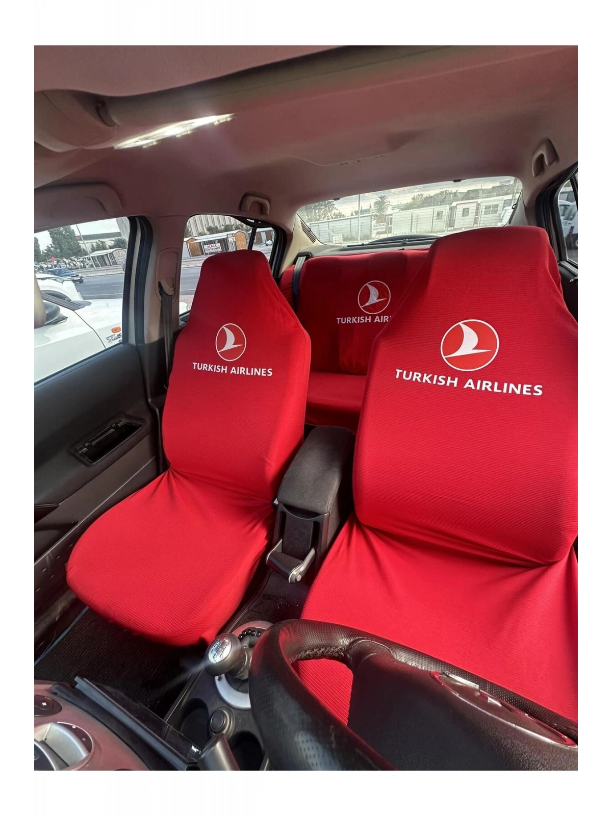 Turkish Airlines Baskılı Oto Servis Kılıfı Kırmızı