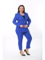Kadın Büyük Beden Dokuma Atlas Kumaş Pantolon Ceket Takım Elbise 10ctk1657