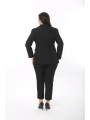 Kadın Büyük Beden Dokuma Atlas Kumaş Pantolon Ceket Takım Elbise 10ctk1657